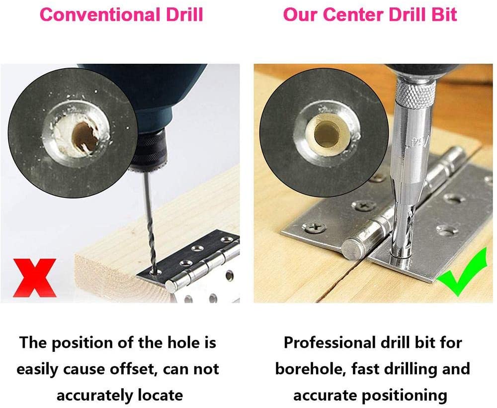 Woodworking Hole Puncher Hinge Drill Door and Window Hinge Hinge Hole Opener Set Hexagon Drill Bit Positioning Drill Bit