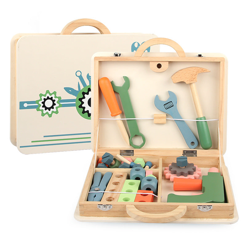 Children's Maintenance And Management Of Wooden Toolbox Toys Simulation Disassembly And Assembly Multi-purpose Woodworking